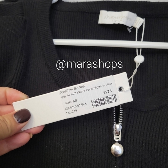 Jonathan Simkhai Iggy Puff Sleeve Cardigan - Picture 5 of 8